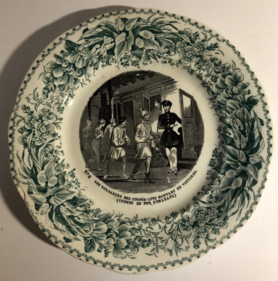 Image 1 of 3x Creil and Montereau talking plates (19th c.)