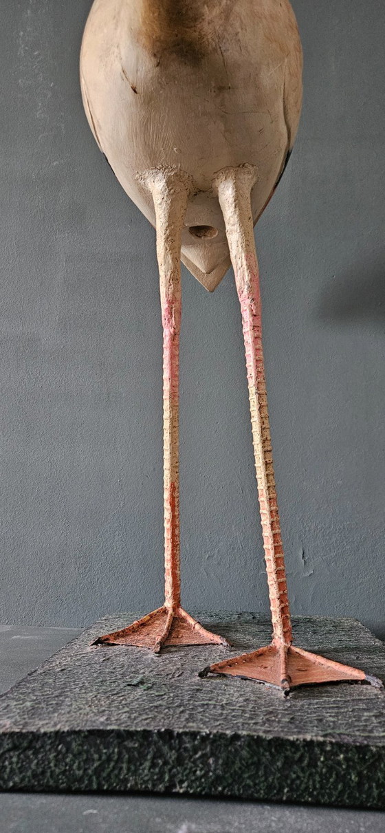 Image 1 of A wooden flamingo, decorative object mid-20th century,