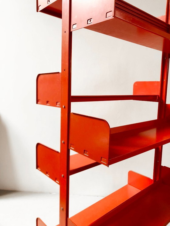 Image 1 of talian Dutch Lips Vago "Congresso" Steel Blue Double Bookcase, 60's