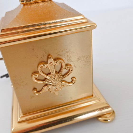 Image 1 of Vintage 1970s table lamp signed Sciolari, bronze and gilt brass, 70s