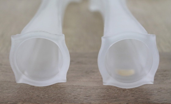 Image 1 of Set of 2 beautiful vintage sixties opaline/milk glass vases Made in Portugal
