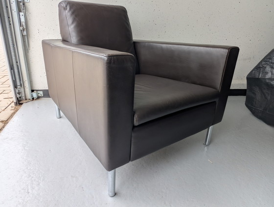 Image 1 of 2x De Sede DS-4 Design-Sessel, dunkelbraunes Leder