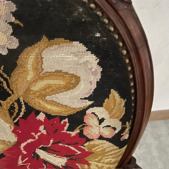 Poltrona Luigi XV con tappezzeria floreale – Poltrone, Tessile, Legno (photo 3 of 7)