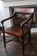 Antique English Armchair of Solid Wood