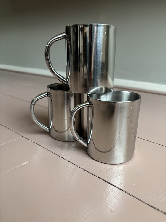 Image 1 of 3 large stainless steel mugs