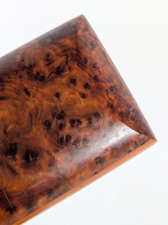 Caja de baratijas antigua de madera de tuya, Marruecos, con tapa abatible. – Objetos decorativos, Wood (photo 9 of 13)