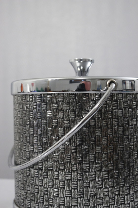 Image 1 of Vintage verchroomd metalen ijsemmer design stijl Mauro Manetti, Japan 1970