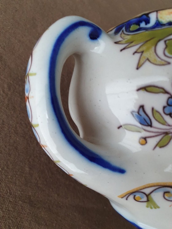 Image 1 of Desvres antica giardiniera - Fourmaintour Frères - dipinta a mano