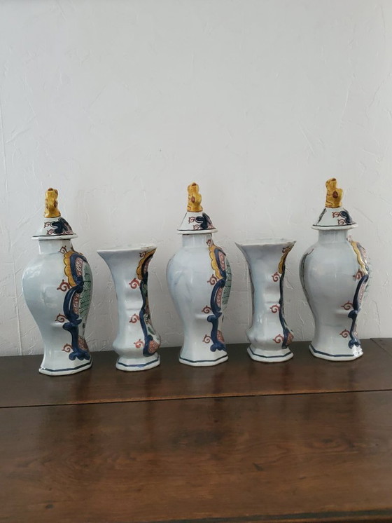 Image 1 of Delft - Juego de 5 piezas en loza - siglo XVIII (ref 3811)