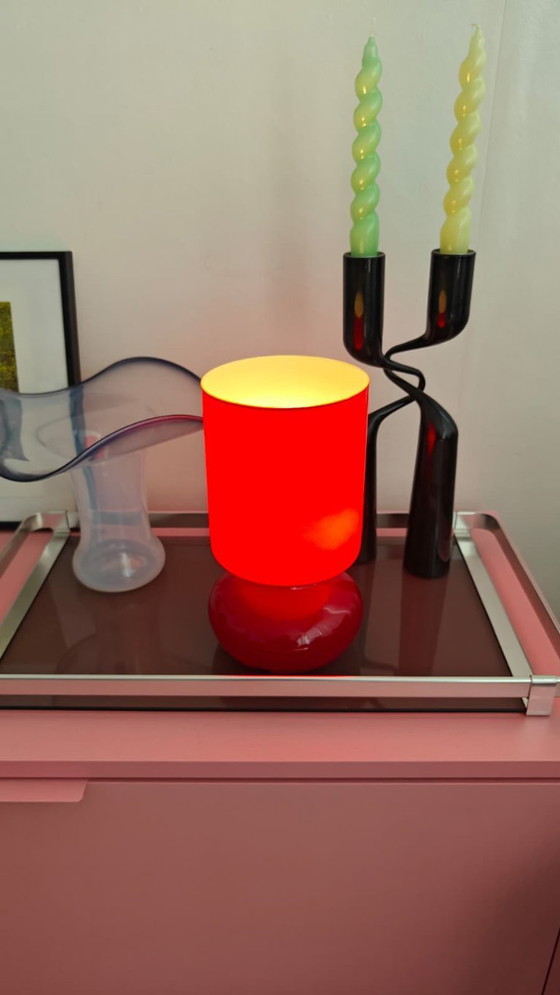 Image 1 of Vintage Ikea Lykta tafellamp rood