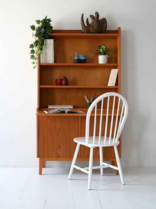 Bibliothèque ouverte vintage scandinave en orme
