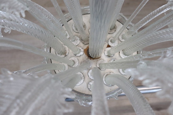 Image 1 of Transparenter Kronleuchter aus Muranoglas, 1980er Jahre
