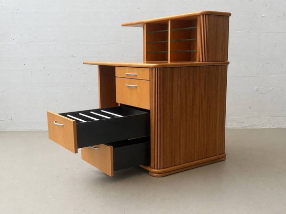 Scrivanie vintage con ripiano e struttura scanalata, anni '90 – Wood (photo 4 of 14)