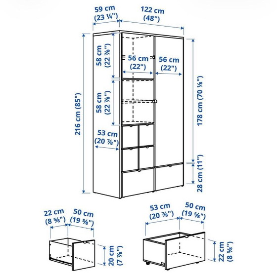 Ikea Visthus Kleiderschrank, Kleiderschränke, Holz, Grau, Modern (Foto 5 von 5)