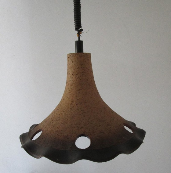 Lampada a Sospensione Vintage XL in Ceramica Anni '70 | Fat Lava / Germania Ovest | ø 42 cm. (photo 2 of 9)