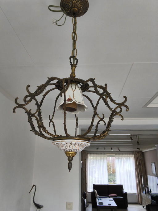 Plafonnier vintage – plafondlampen, Porcelain, Copper (photo 2 of 9)
