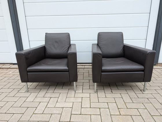 Image 1 of 2x De Sede DS-4 Design Armchair Dark Brown Leather 