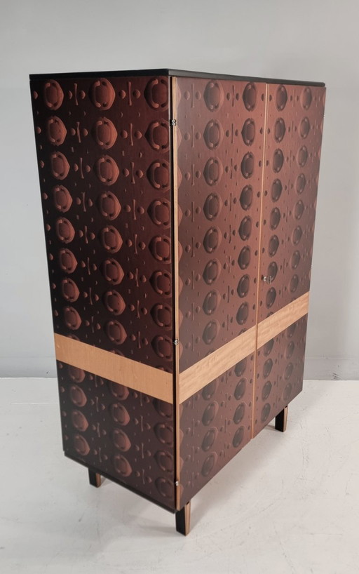 Vintage kledingkast in essenhout, jaren 70