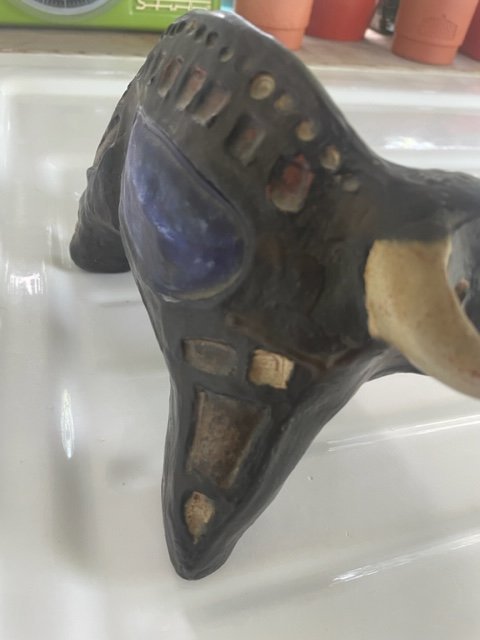 Image 1 of Céramique vintage des années 70 - Taureau - Elisabeth Vandeweghe - Perignem