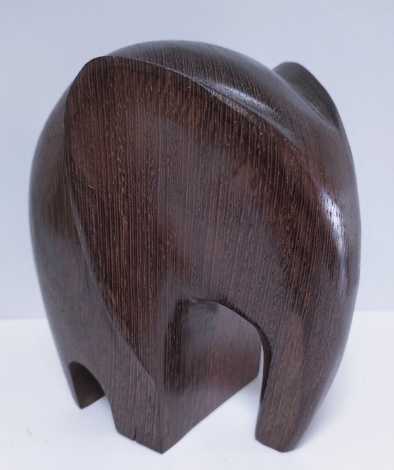 Image 1 of Dos esculturas de elefantes en madera preciosa.