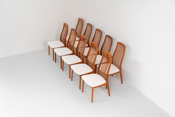 Set van 10 Eetkamerstoelen van Kai Kristiansen voor Schou Andersen (Denemarken, jaren 50) – Wood, Vintage (photo 3 of 11)