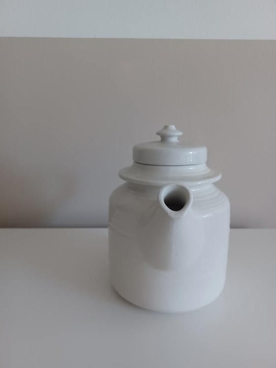 Image 1 of Arabia Finland Kaarna Teekanne - Ulla Procopé Weißes Steingut | Mid Century 1960s