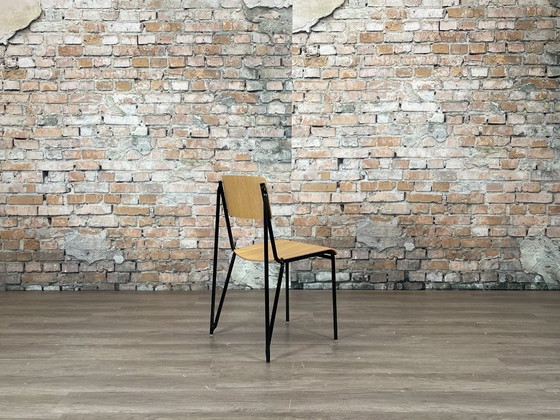 HAY Petit Standard Set van 6 - Hout/Zwart | Daniel Rybakken, Eetkamerstoelen, Metaal, Beige (foto 8 van 15)