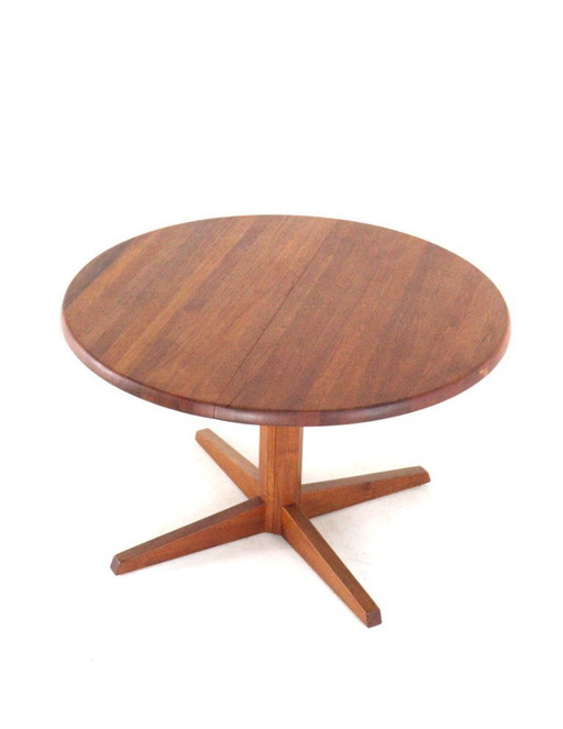 Table ronde de salle à manger danoise 'Lunde' en teck massif vintage