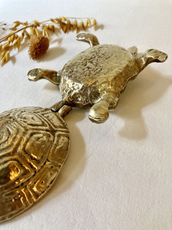 Image 1 of Brass turtle ashtray, 1970s