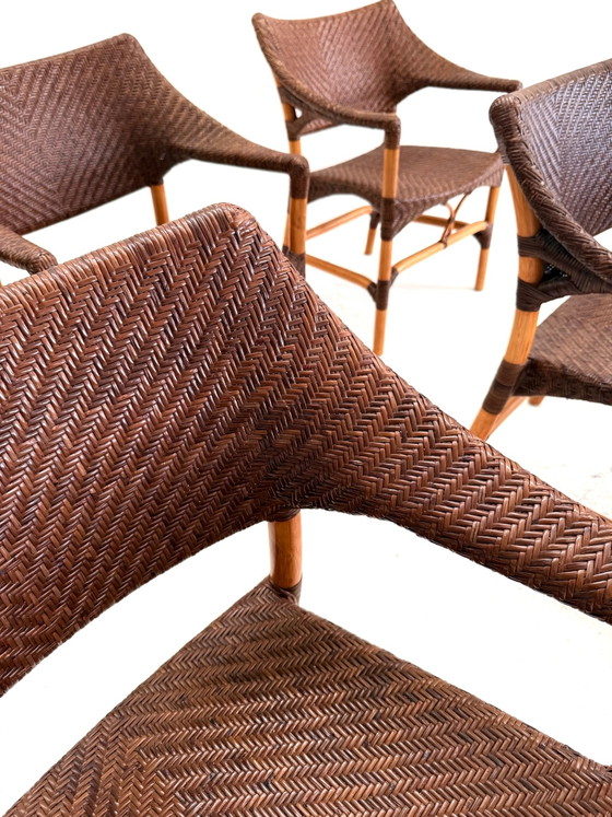 6x sedie da pranzo in rattan, Yuzuru Yamakawa anni '90 – Legno, Vimini (photo 7 of 12)