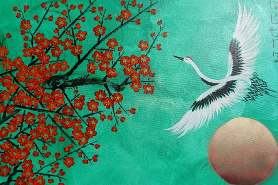 Image 1 of Japanese crane J510 - original painting