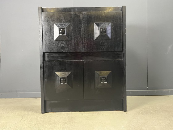 Image 1 of Black brutalist bar cabinet, 1970s