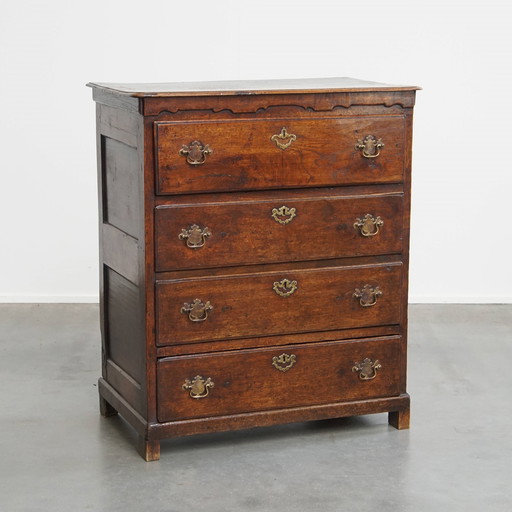 Ancienne commode anglaise du 18ème siècle à 5 tiroirs