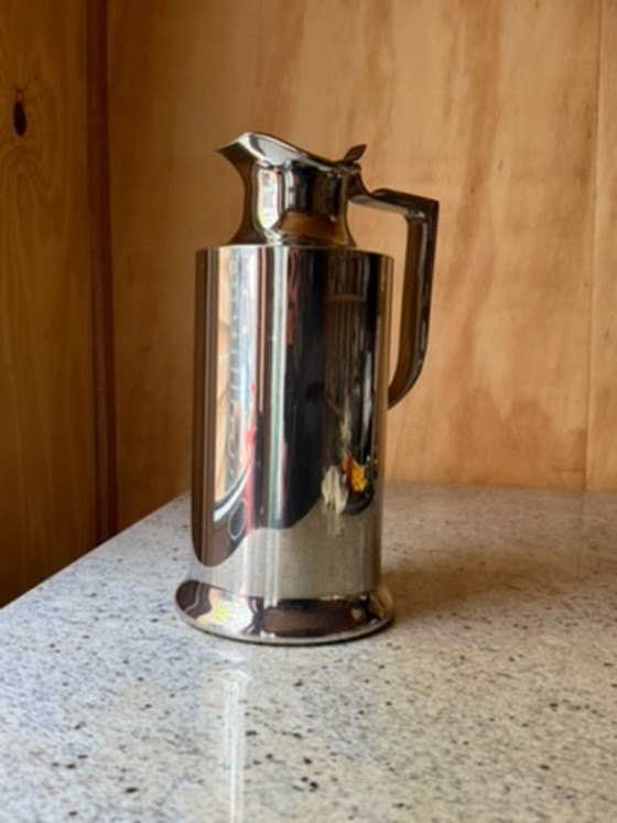Large Vintage Balzano Laufen Stainless Steel Pitcher | Tall MCM Insulated Carafe | Mirror Polish 18/10 (photo 5 of 27)