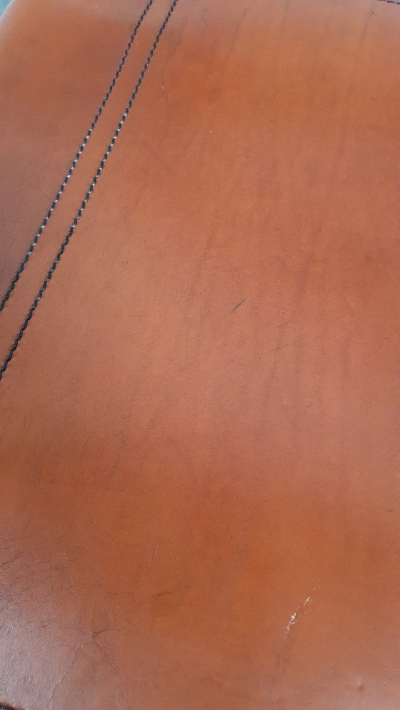 Image 1 of Fasem Italy 70s vintage chairs cognac harness leather, Mart Stam Breuer