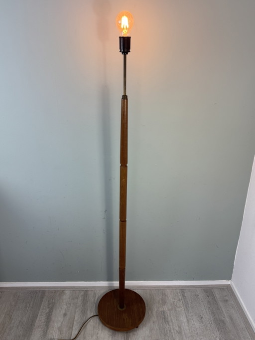 Vintage Danish Teak Floor Light - Mid-Century Style – vloerlampen, Metal, Wood
