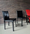 4 x Stoelen in Zwart Leder van Arper, Italië