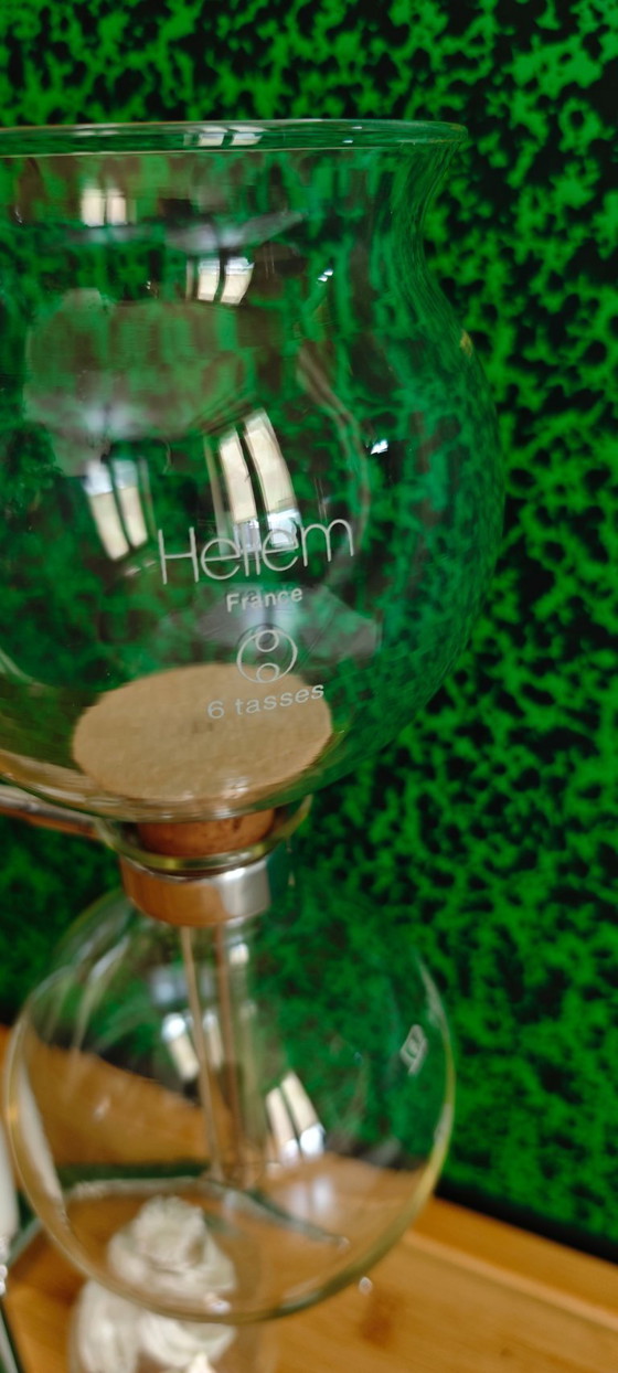 Image 1 of Cafetière à siphon Hellem France vintage — 4/6 tasses — dans sa boîte d'origine, jamais utilisée