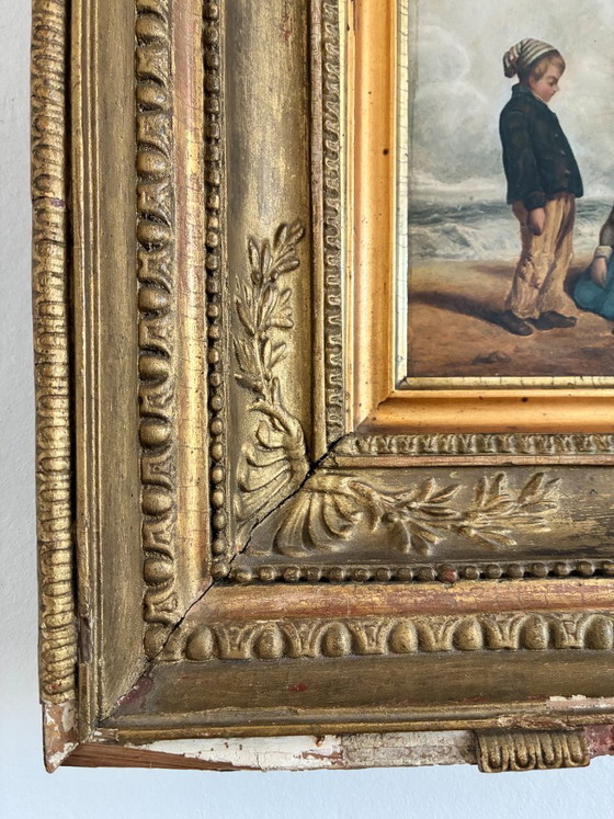 Dipinto a olio antico di paesaggio marino, c. 1845 – Dipinti e disegni, Canvas (photo 9 of 16)