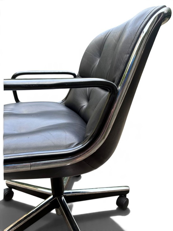 Sillón Executive Charles Pollock para Knoll, cuero negro – Sillones (photo 10 of 11)