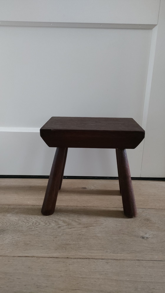 Image 1 of Vintage Stool '60, '70 Stool Wabisabi Plant Table Brutalist Footstool
