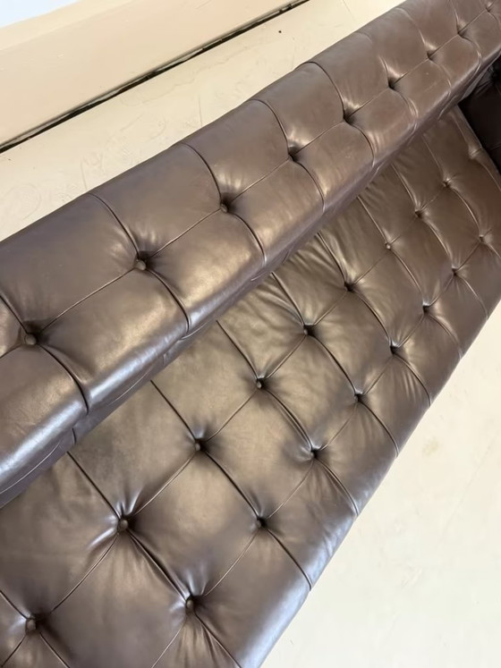 Image 1 of Edward Wormley Dunbar Leather Sofa Party 5407 Couch Armchair