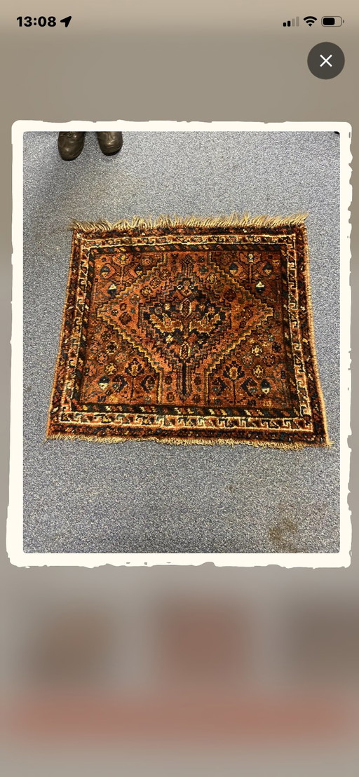 Tapis afghan tribal vintage en laine, noué à la main, avec motif médaillon – vloerkleden en tapijten, Wool