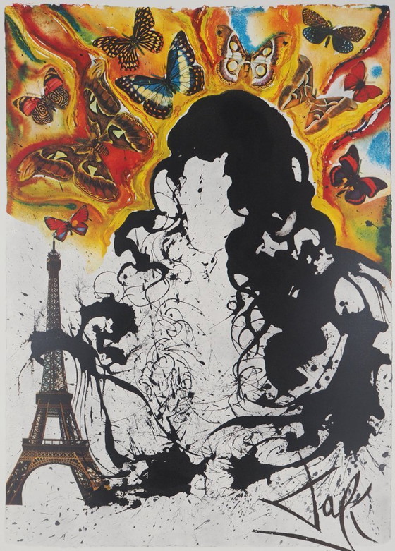 Salvador Dalí: Parijs, SNCF (Vlindersuite), originele gesigneerde lithografie – Litho's & Zeefdrukken, Paper (photo 2 of 6)