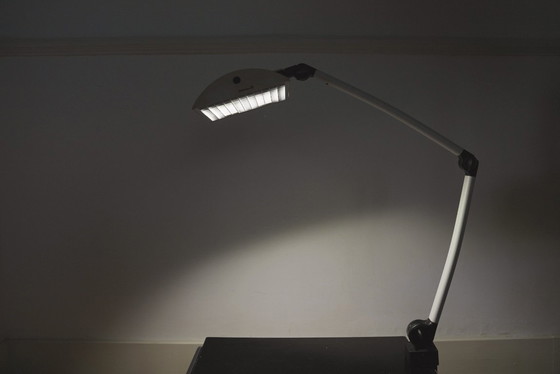 Image 1 of  Waldmann Adjustable Desk Lamp German Industrial Task Lamp Clamp Mount Articulated Office Light 