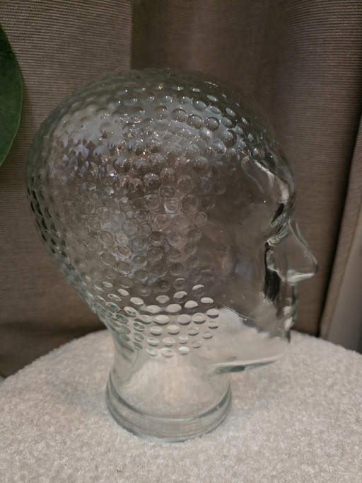 Vintage glazen hoofd jaren 70 
