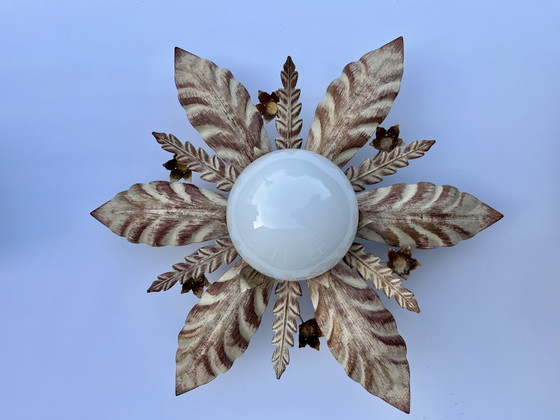 Image 1 of plafonnier vintage italien fleur masca