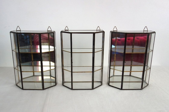 Vetrina Da Parete Vintage Vetro E Ottone – Vetrine, Brass (photo 12 of 12)