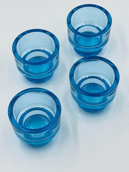 Set di 4 portacandele in vetro turchese acquamarina IKEA