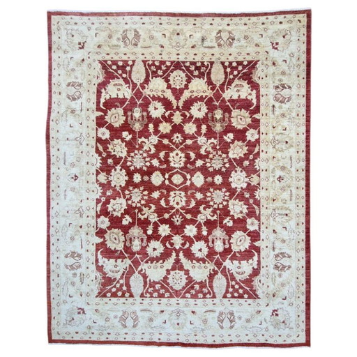 Handgeknoopt wollen tapijt, geïnspireerd op het Mahal-model van Ziegler, 305 x 250 cm – vloerkleden en tapijten, Wool
